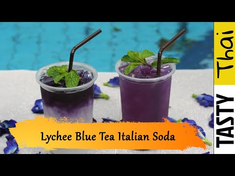 Lychee &amp; Blue Tea Italian Soda Mocktail
