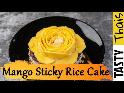 Thai Mango Sticky Rice Cake - Black and White Sweet Rice Recipe Cake