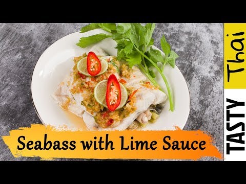 Awesome Thai Steamed Fish with Lime Broth Recipe - Pla Krapong Neung Manao