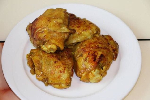 Image of part cooked & Broned Chickemn