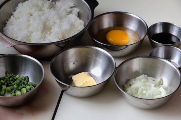 Image of ingredients for Easy Egg Fried Rice