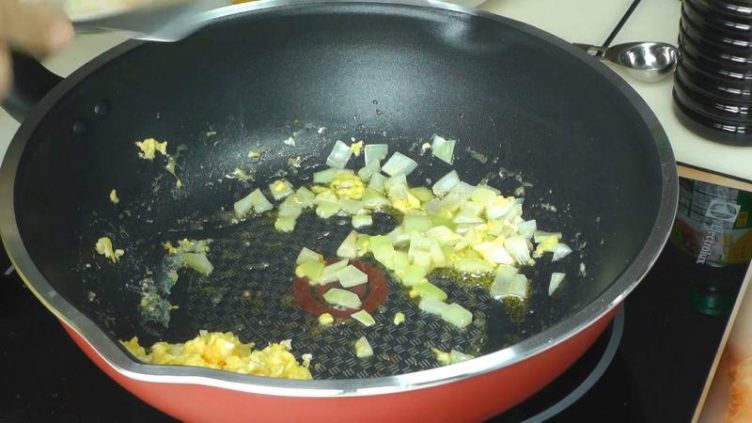 Image of cooking the onions until translucent