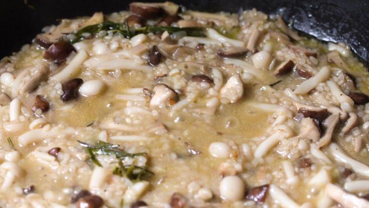 Photo of Creamy CHicken & Mushroom Rissoto Recipe during the cooking