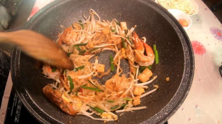 Photo of Pad Thai Shrimp nearly cooked