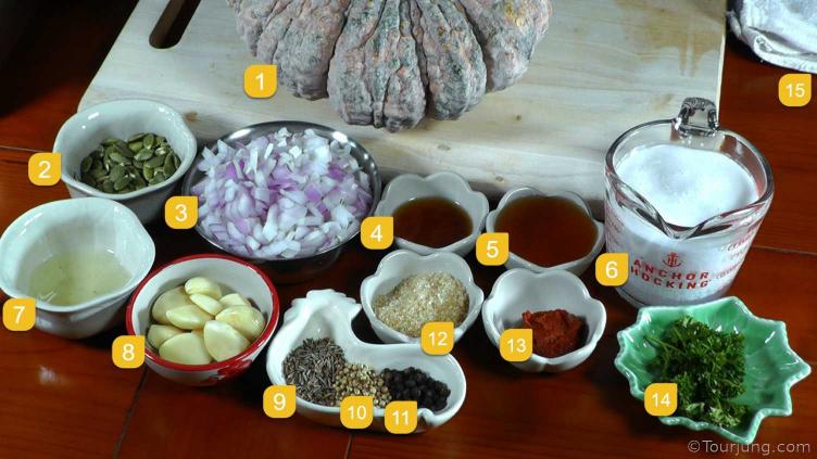 photo of ingredients for Thai style spicy pumpkin soup