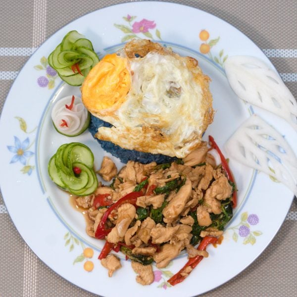 Photo of Spicy Thai Basil Chicken with Fired Egg