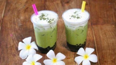 photo of matcha green tea