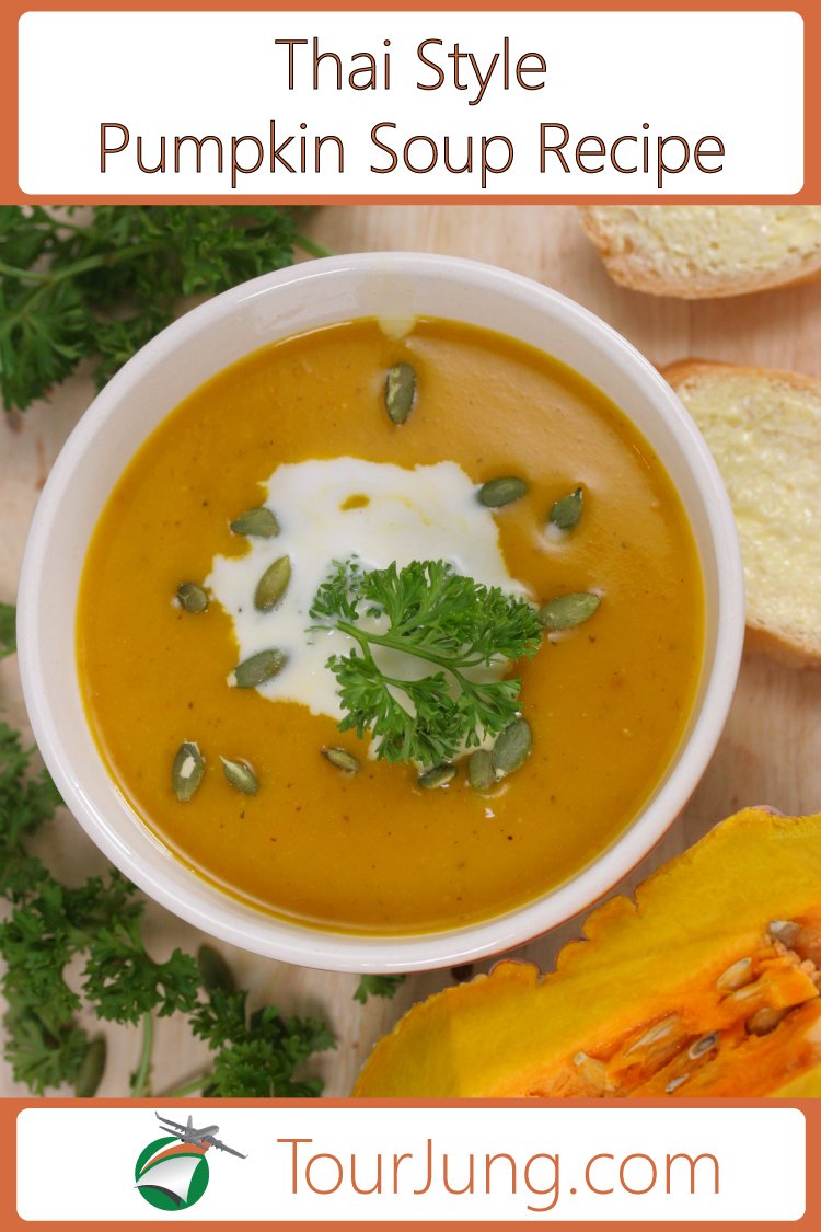 Thai Style Spicy Pumpkin Soup Recipe With Coconut Milk & Spices