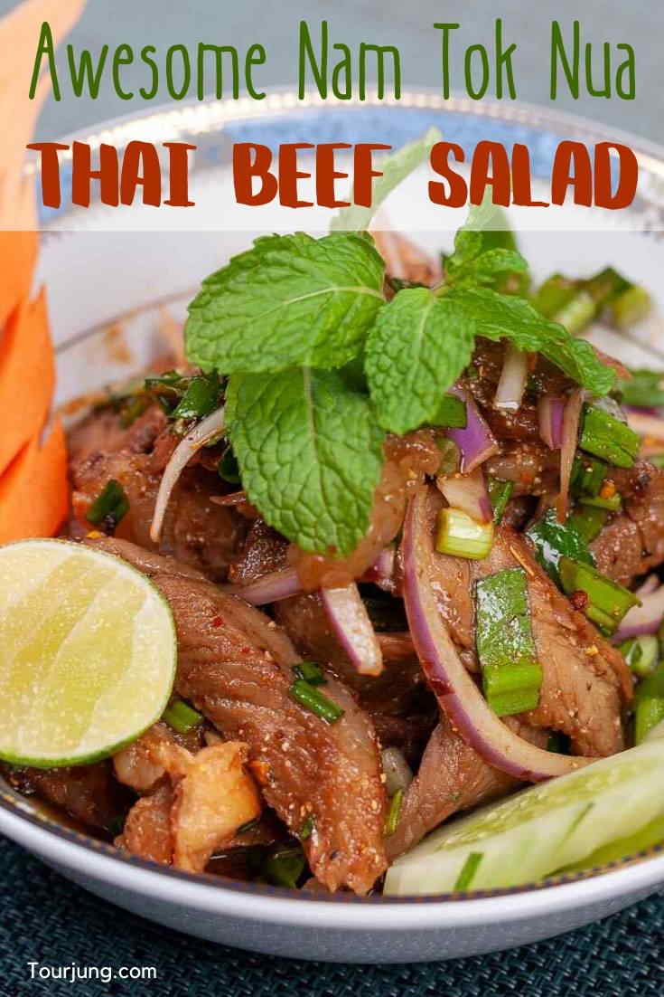 Easy Thai Beef Salad Recipe - Nam Tok Nua Pin it Image for Nam Tok Nua Pinterest