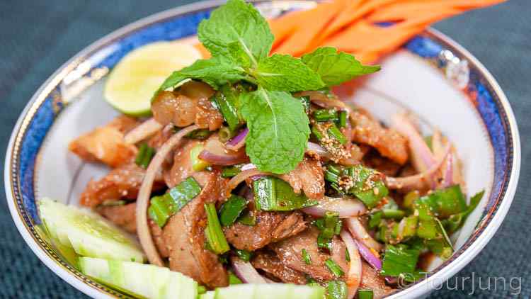 Easy Thai Beef Salad Recipe - Nam Tok Nua Photo of the awesome Nam Tok Nua with perfectly balanced tastes