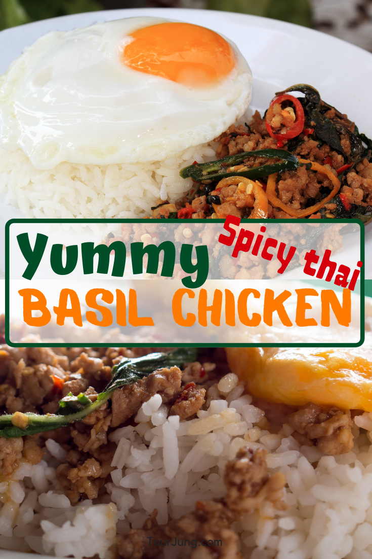 Easy Thai Chicken with Basil Recipe – Pad Krapow Gai Stir-Fry with Fried Egg photo of yummy spicy Thai Basil Chicken