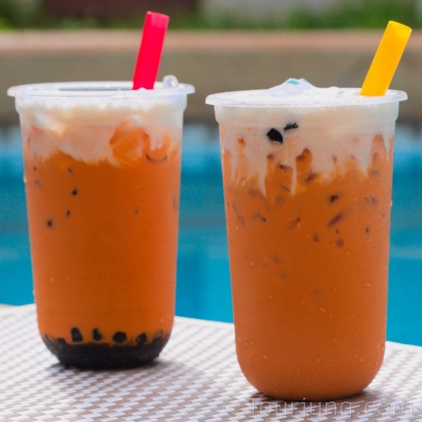 Thai Milk Tea (Cha Yen) & Thai Milk Tea with Boba