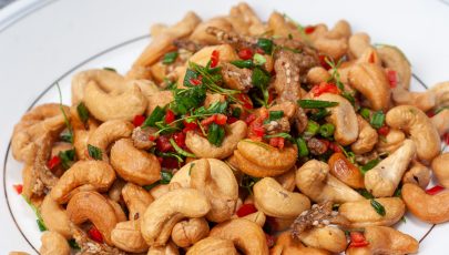 photo of spicy cashew mix plated