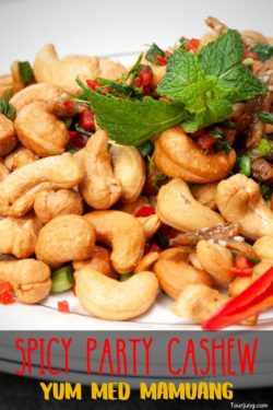 photo of spicy cashews Thai style with chili and fish