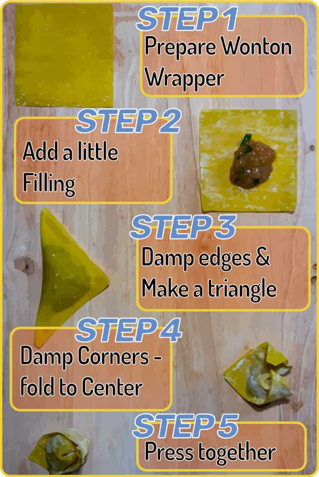 Easy Wonton Noodle Soup Recipe - Thai Bar Mee Kiew Nahm photo showing steps to make pretty wonton