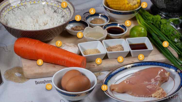 Perfectly Easy Thai Chicken Fried Rice in Under 15 Minutes photo of ingredients to make perfect Thai chicken fried rice
