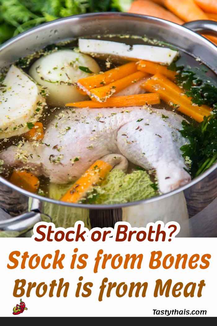 Asian Chicken Stock Recipe - Base for Thai Soups etc. photo showing chinese chicken broth made from chicken parts