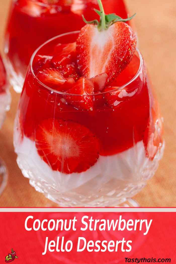 Coconut & Strawberry Jello Art Flowers - Kid & Vegan Friendly Agar Agar Art Desserts photo of strawberry and coconut Thai dessert fancies