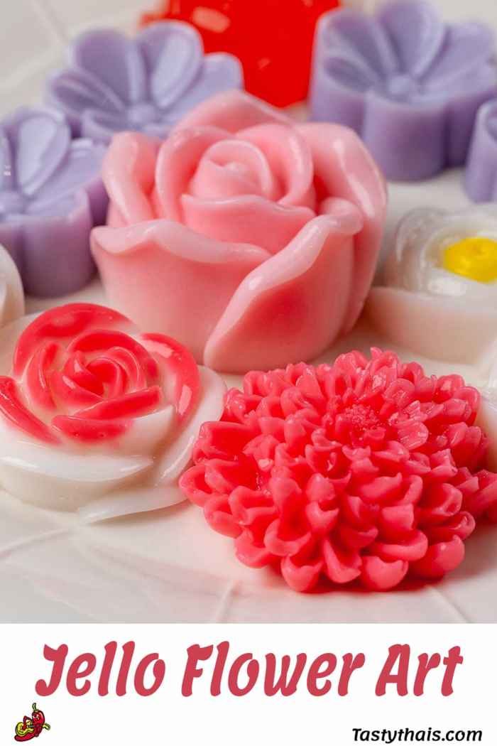 Coconut & Strawberry Jello Art Flowers - Kid & Vegan Friendly Agar Agar Art Desserts