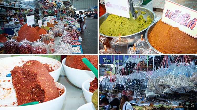 photo of various curry pastes such as red curry paste and green curry paste