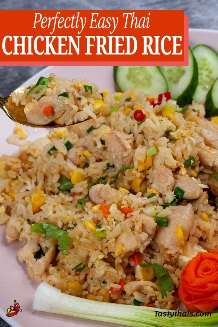 Perfectly Easy Thai Chicken Fried Rice in Under 15 Minutes photo of perfectly easy to make chicken fried rice.