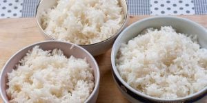 photo of perfect cooked steamed rice for each method the same