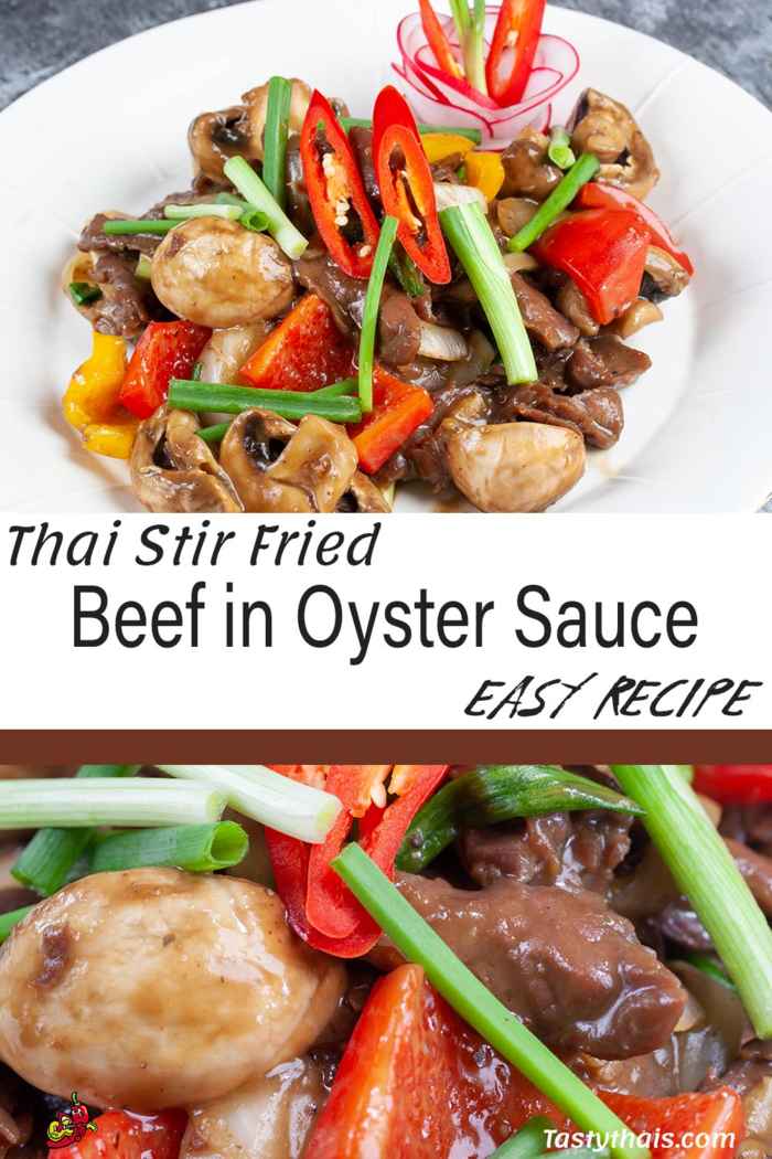 Beautiful photo of Thai stor fried beef with oyster sauce recipe done
