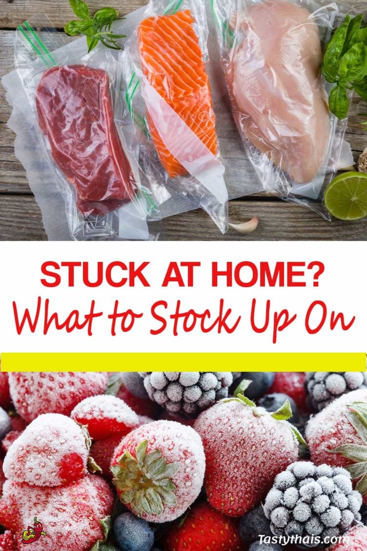 What Food to Stock Up On to Weather the Coronavirus Pandemic - Essentials photo of examples of stocking up on food during an enforced stay at home