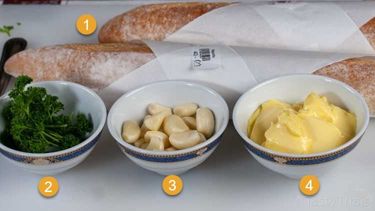Quick & Delicious Air Fryer Garlic Bread Recipe Garlic, bread, butter, parsley the four ingredients for air fryer garlic bread