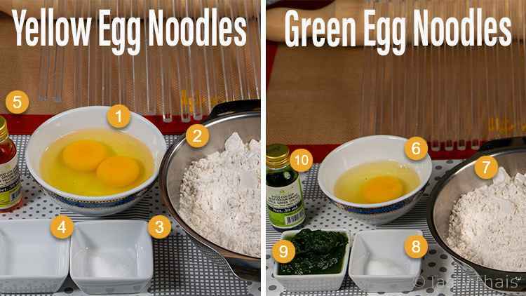Awesome Homemade Egg Noodles Recipe for Thai or Regular Dishes Ingredients you'll need for Thai Style Homemade Egg Noodles
