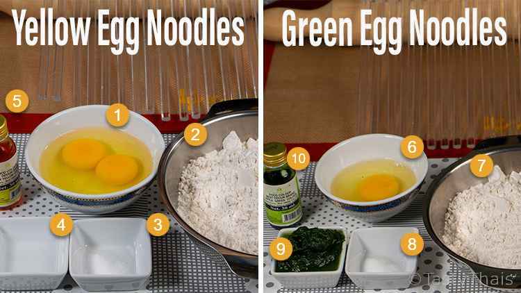 Ingredients you'll need for Thai Style Homemade Egg Noodles