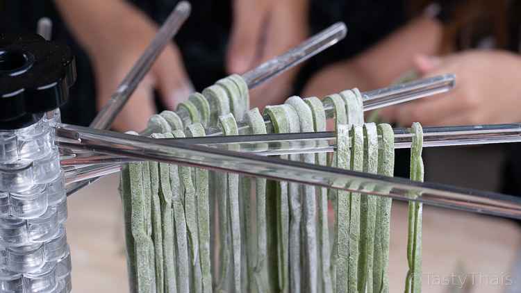 Awesome Homemade Egg Noodles Recipe for Thai or Regular Dishes Useful but not essential noodle drier for hanging the noodles