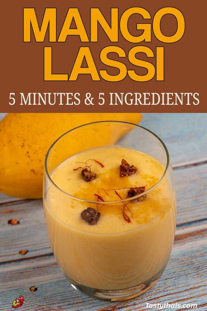 5 Minute Mango Lassi - Thai Mango & Coconut Yogurt Smoothie Amazing Mango lassi made delicious with coconut milk