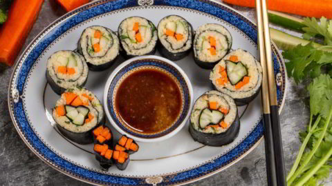 Delicious and Healthy Low Carb Sushi Served