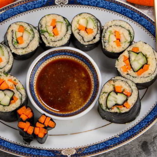 Delicious and Healthy Low Carb Sushi Served