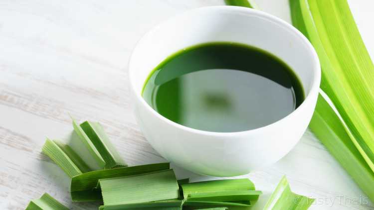 Pandan leaves are crushed to make a vivid green food coloring