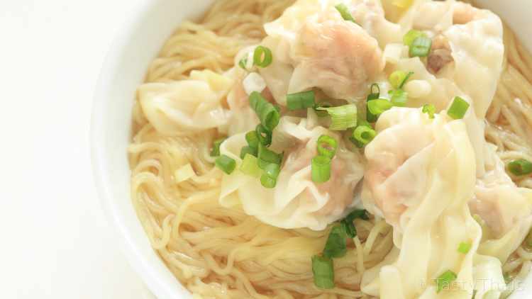 Thai Food Ingredients - Essentials You Need to Keep & Source to Cook Thai Food Wonton Noodles with dumplings - typically Thai