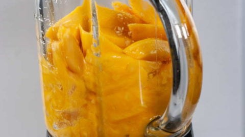 Blend the mango flesh into a smooth puree