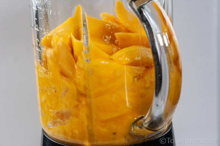 Homemade Mango Fruit Roll Ups - Healthy Thai Fruit Leather Recipe Blend the mango flesh into a smooth puree