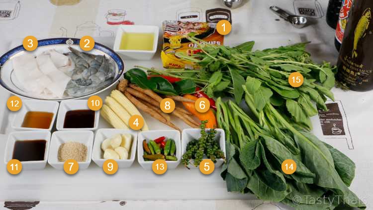 Ingredients for Thai Drunken Noodles