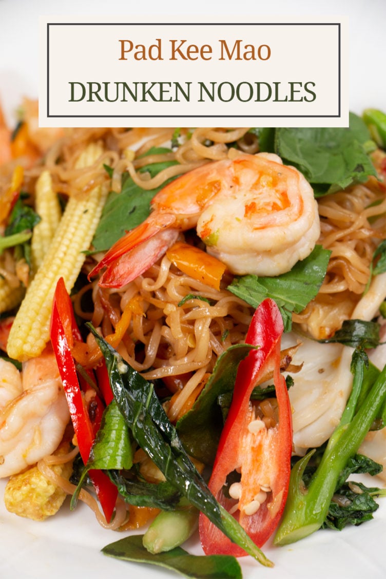 Thai Drunken Noodles Recipe - Pad Kee Mao Seafood Pad Kee Mao or Drunken Noodles - Thai Streetfood Recipe fror Home