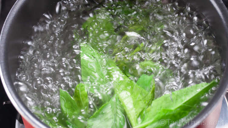 Authentic Pad See Ew Recipe - Thai Stir Fried Dark Soy Sauce Noodle Dish Blanch the greens for color