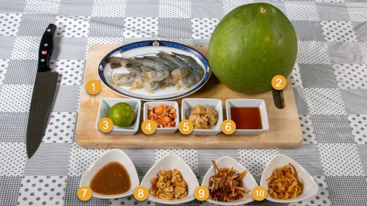 Thai Pomelo Salad (Thai Grapefruit Salad) - Yum Som O Ingedients needed for Pomelo Salad