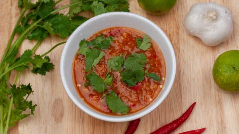 Spicy Thai seafood dipping sauce served