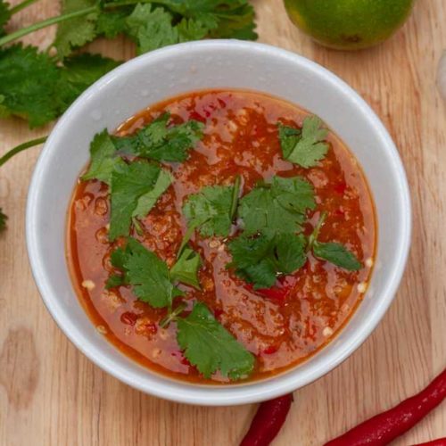 Spicy Thai seafood dipping sauce served