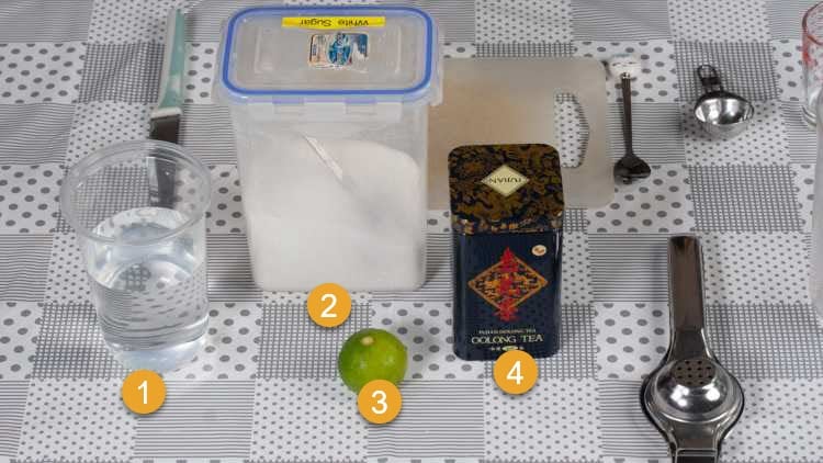 Thai Iced Lemon Tea Recipe - Thai Iced Lime Tea - Cha Manao Ingredients for Thai Iced Lemon Tea